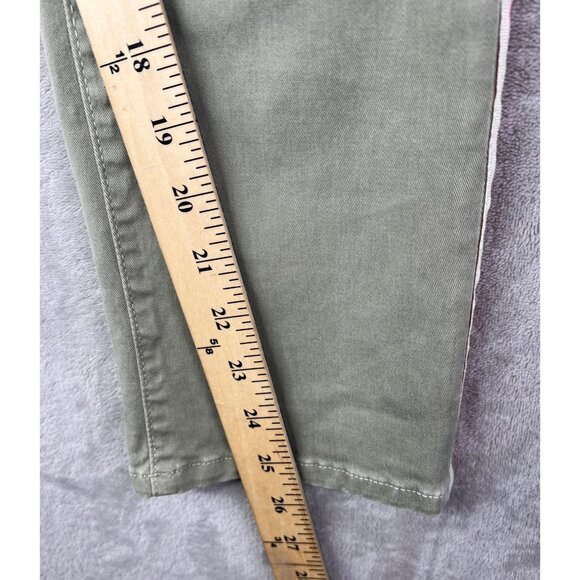 Frame Womens Olive Green Pants With Red & White Side Stripe Size 27 - Picture 9 of 15